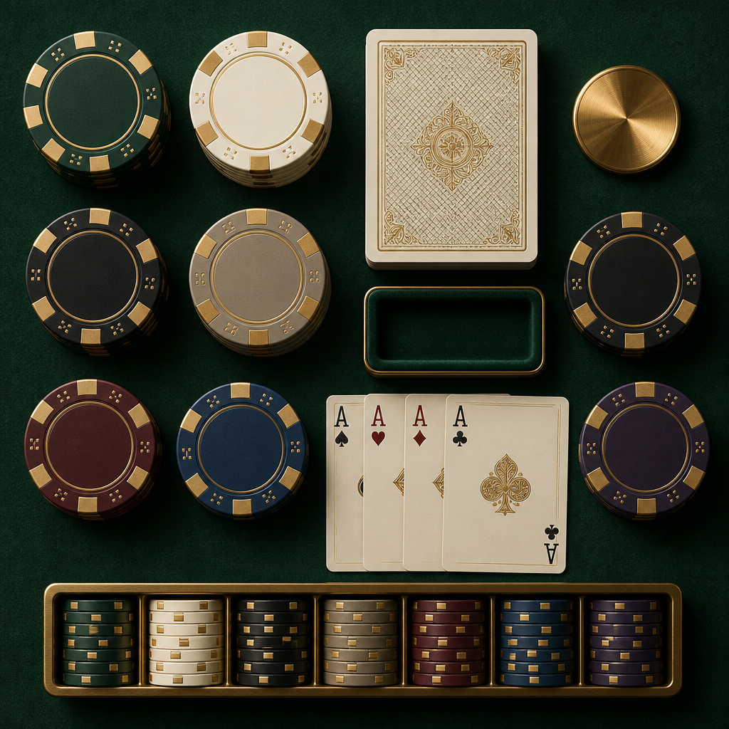 Jetons et cartes du salon